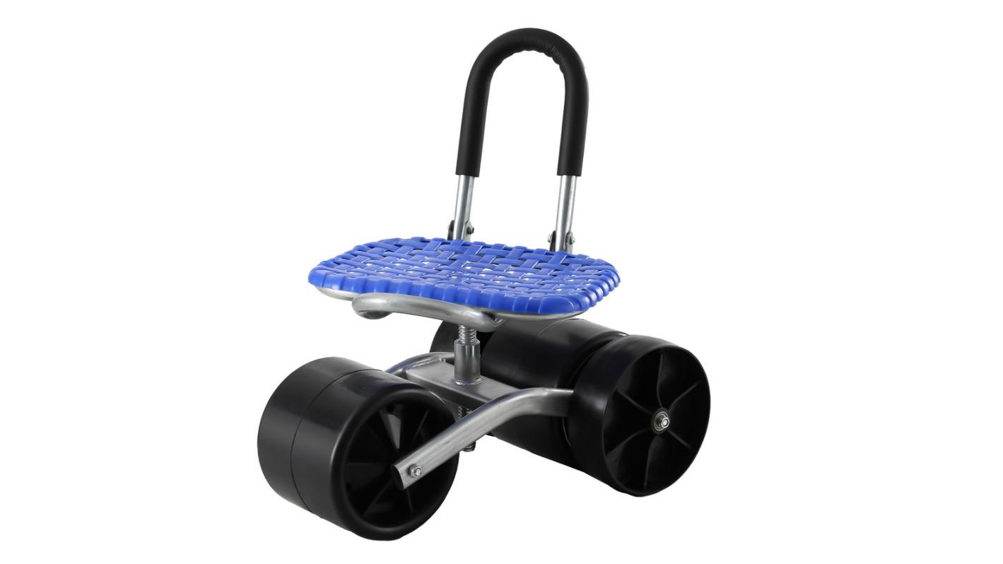 Gardeon Foldable Garden Stool with Blue Wheel