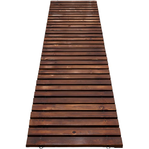 Gardeon 8ft Wooden Roll-Out Garden Pathway - Charcoal Brown