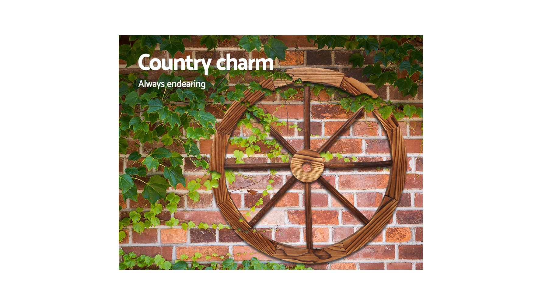 Trademark Innovations Wheel-wgn-2 X Decorativo Vintage Wood Garden Wagon Wheel Con Bordo In Acciaio Inox U2013 61 Cm Di Diametro U2013 (Set Da 2