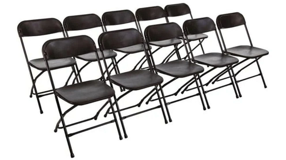 Bolero PP Black Folding Chairs - 10 Pack