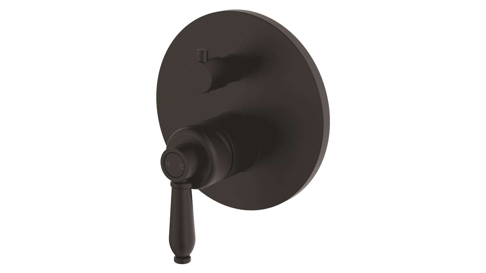 Palermo Luca Georgia Wall Diverter Mixer (Matte Black) with Matte Black Handle