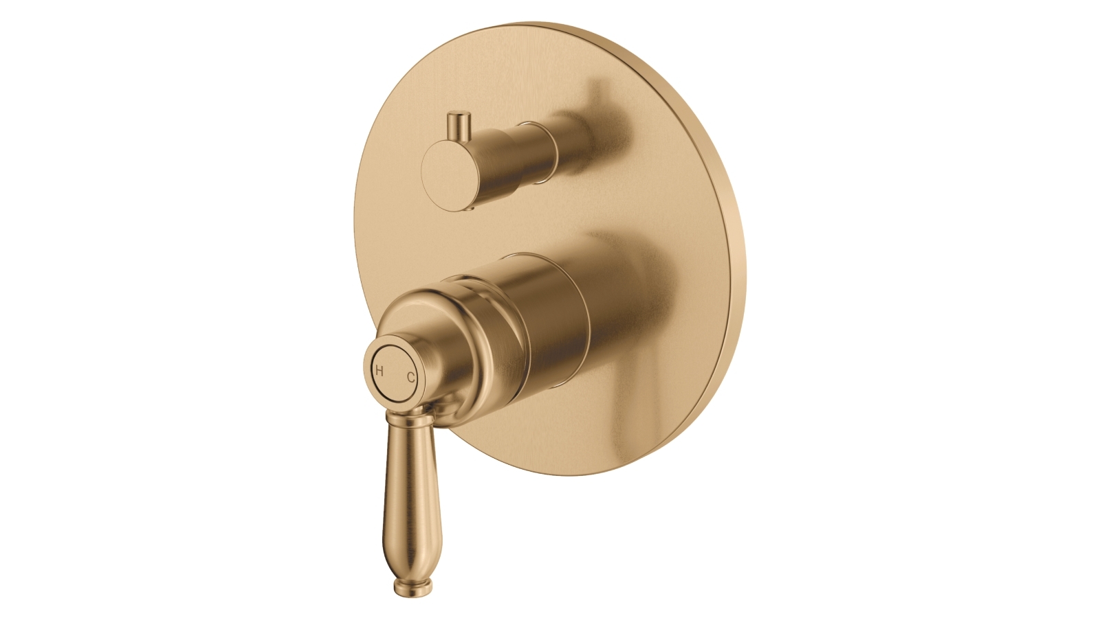 Palermo Luca Georgia Wall Diverter Mixer (Urban Brass) with Urban Brass Handle