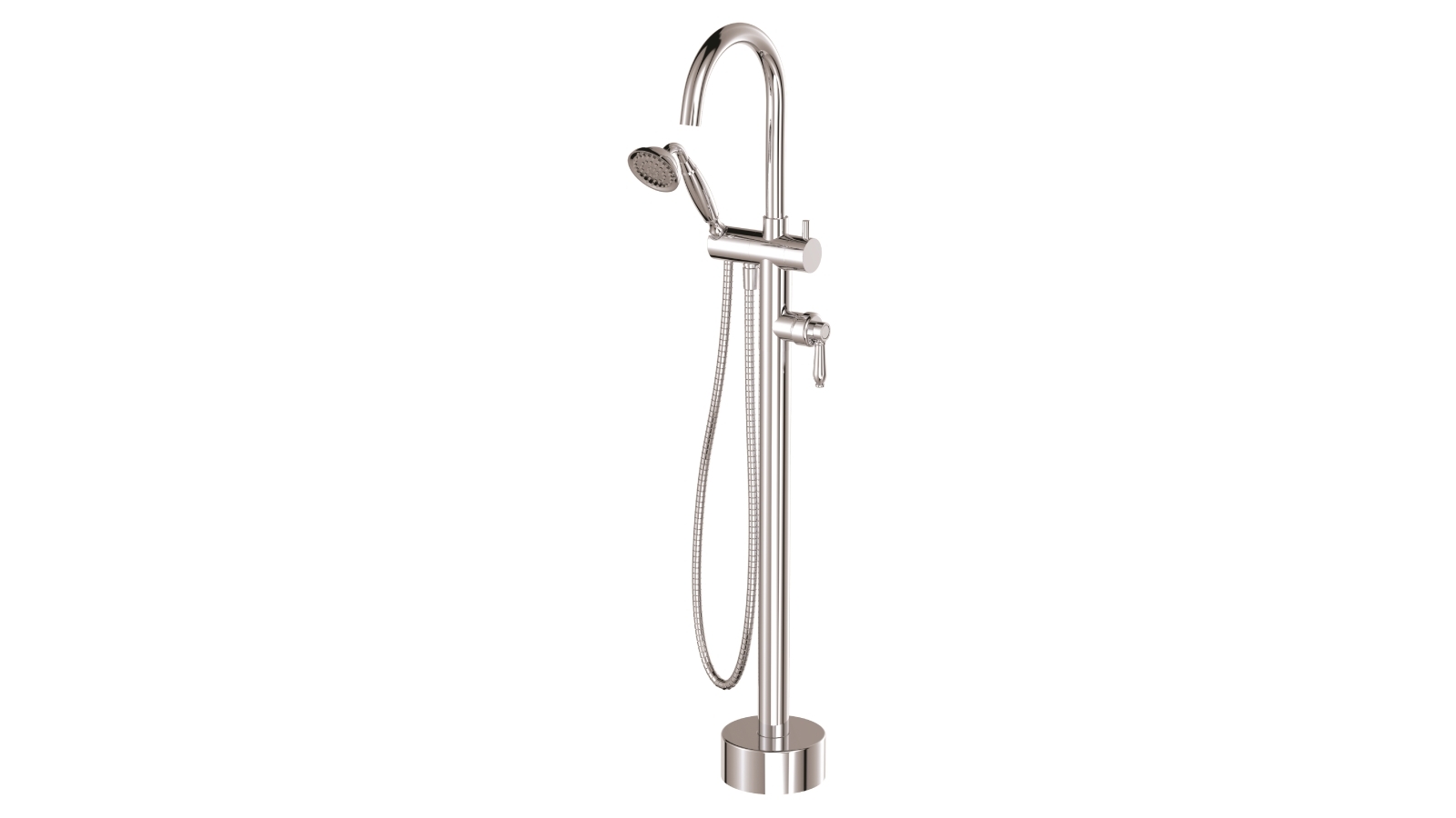 Palermo Luca Georgia Floor Mounted Mixer & Shower (Chrome) with Chrome Handle