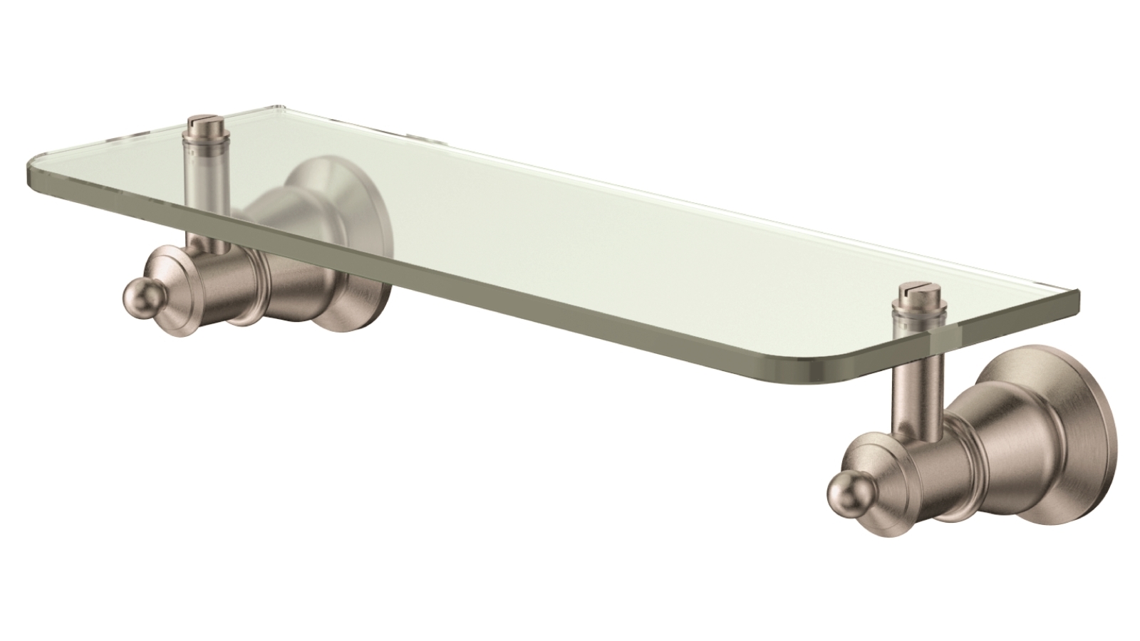 Palermo Luca Georgia Glass Shelf - Brushed Nickel