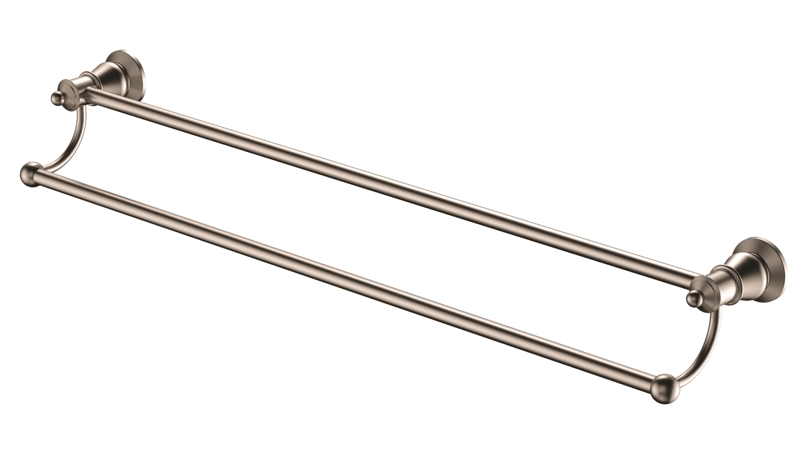 Palermo Luca Georgia Double Towel Rail - Brushed Nickel