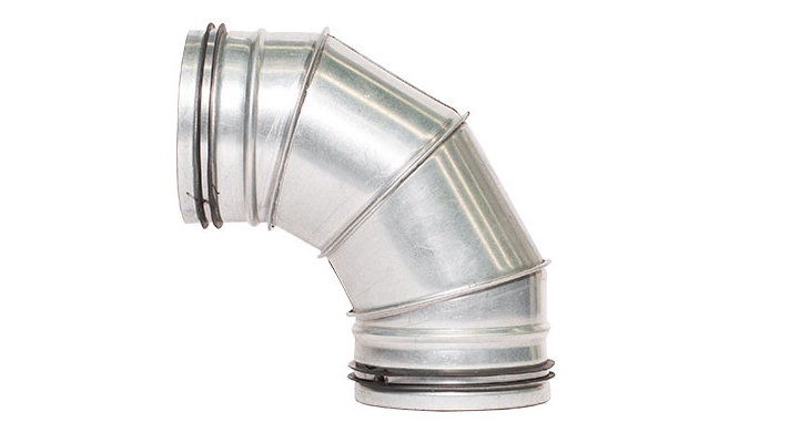 Sirius 30cm 90 Degree Galvanised Steel Elbow Connector