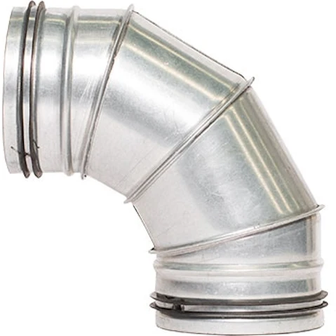 Sirius 30cm 90 Degree Galvanised Steel Elbow Connector