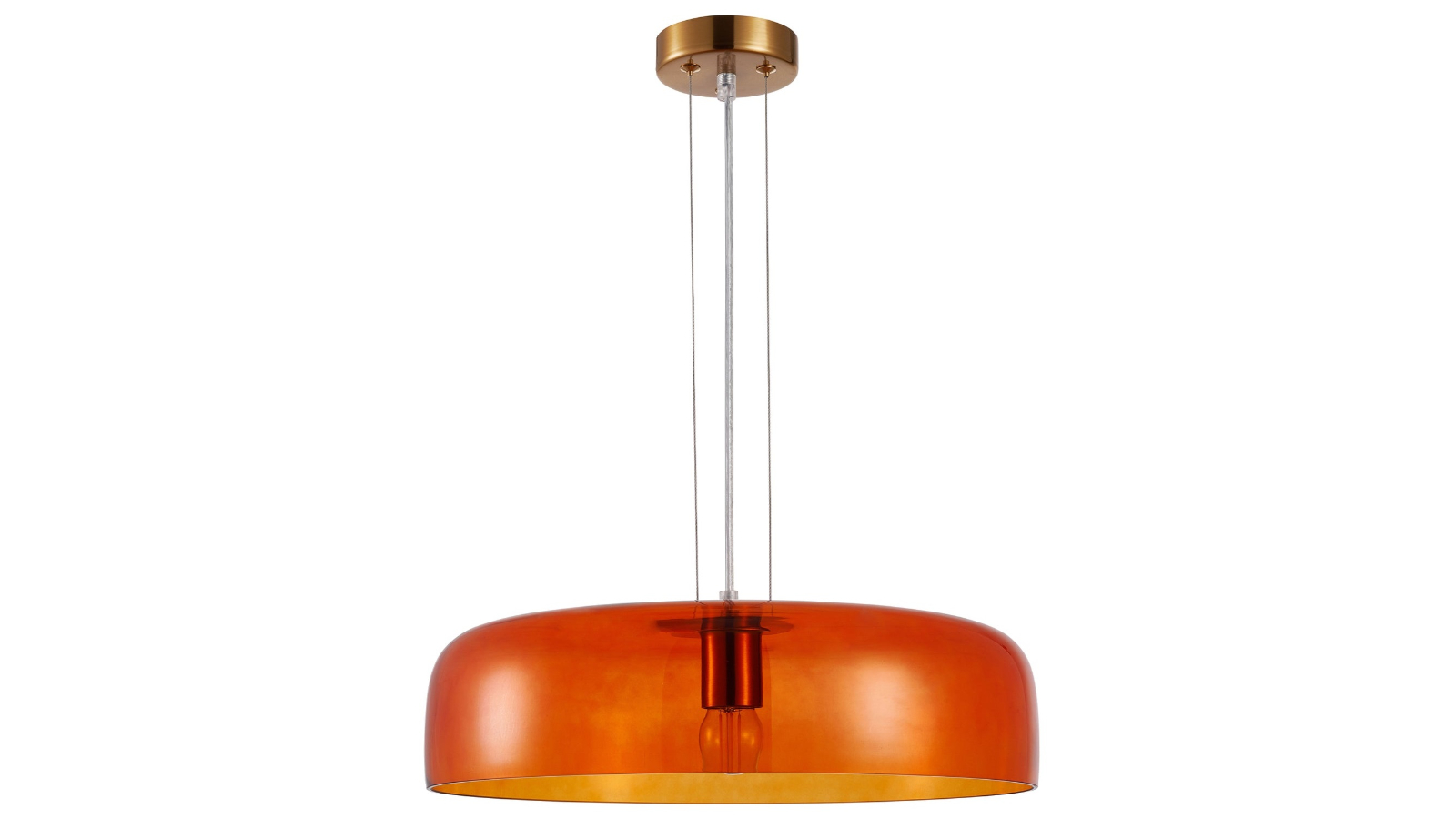 CLA Lighting Gelatina Dome Glass Interior Pendant Light - Orange/Brass