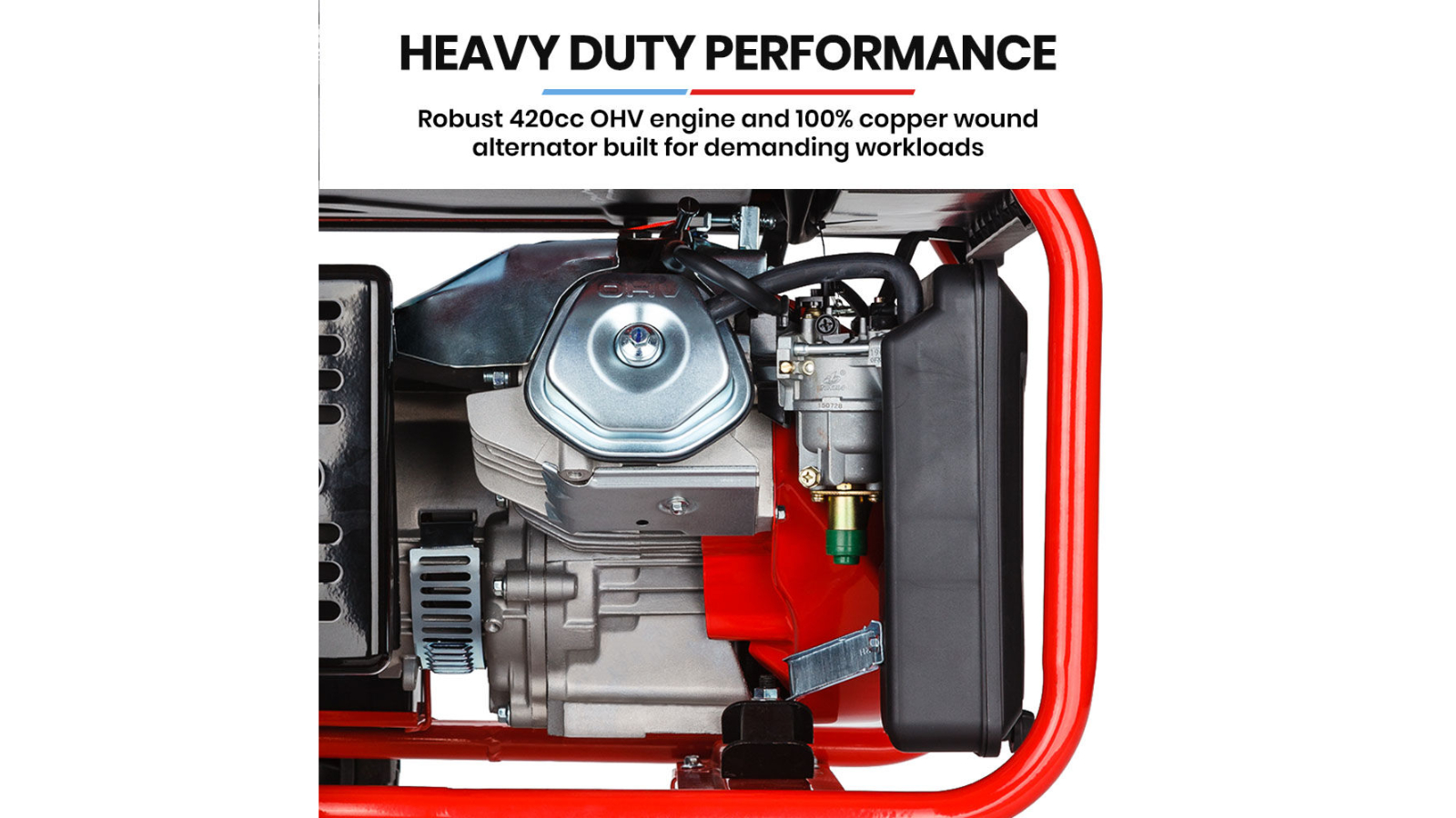 Genpower Portable Petrol Generator 8.4kW Max 6kW Rated Single Phase 18HP 420cc 4-Stroke Engine