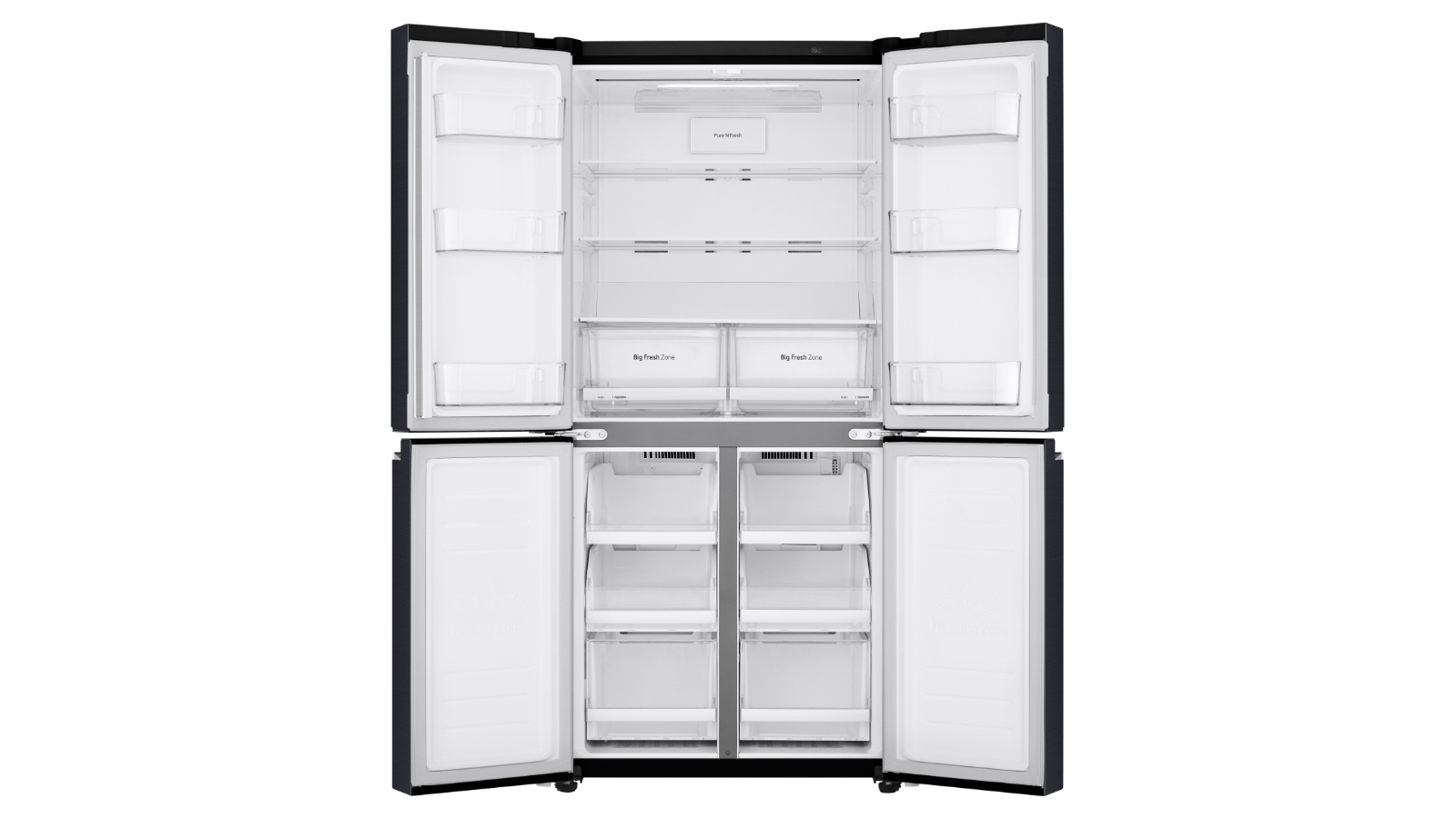 LG 530L Slim French Door Fridge Matte Black Harvey Norman