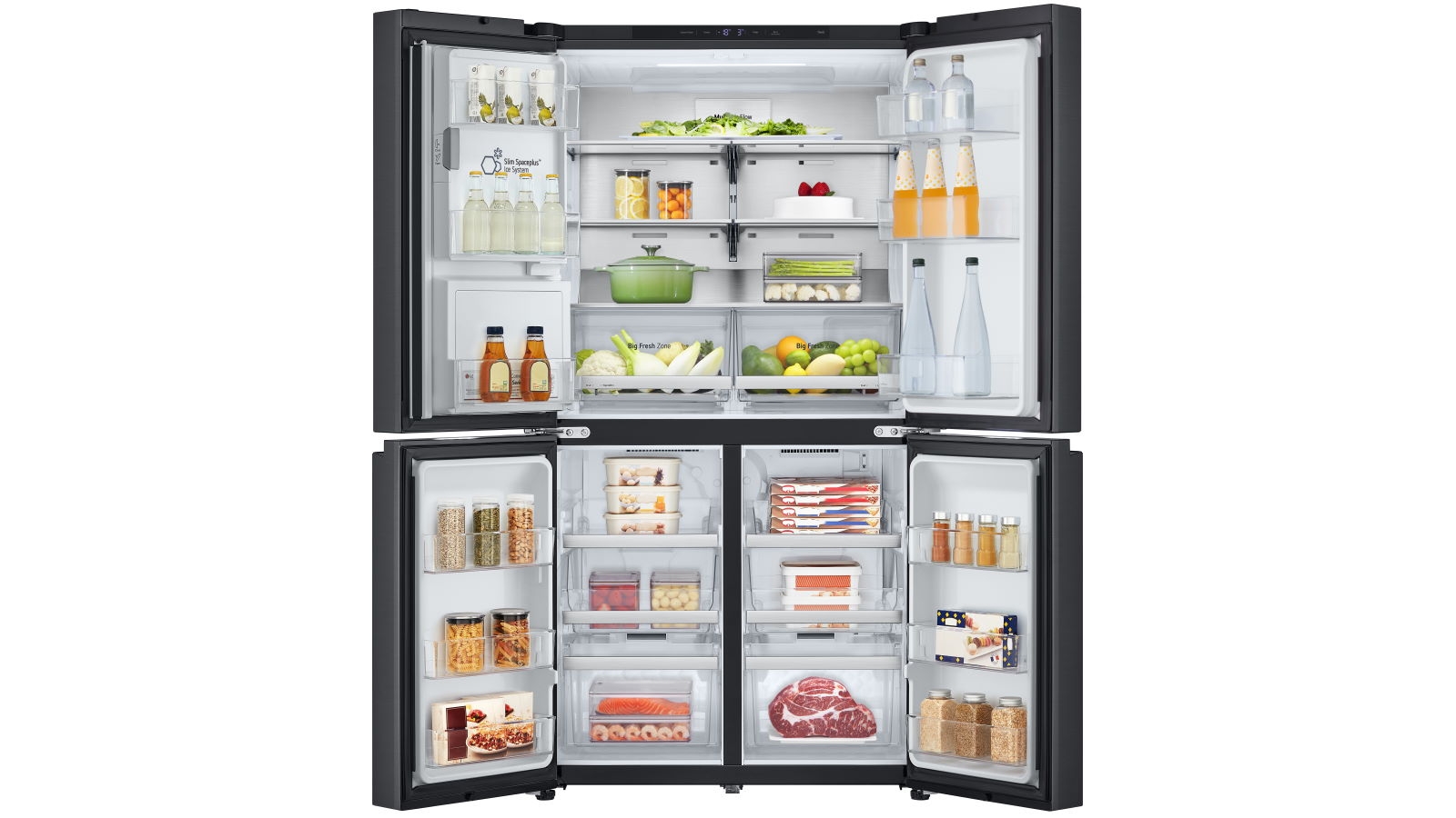 LG 637L French Door Fridge with Ice & Water Dispenser Matte Black Harvey Norman