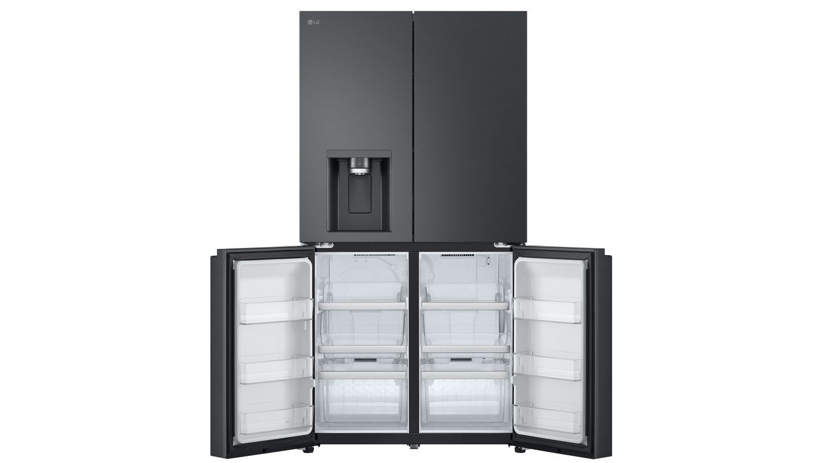 LG 637L French Door Fridge with Ice & Water Dispenser Matte Black Harvey Norman