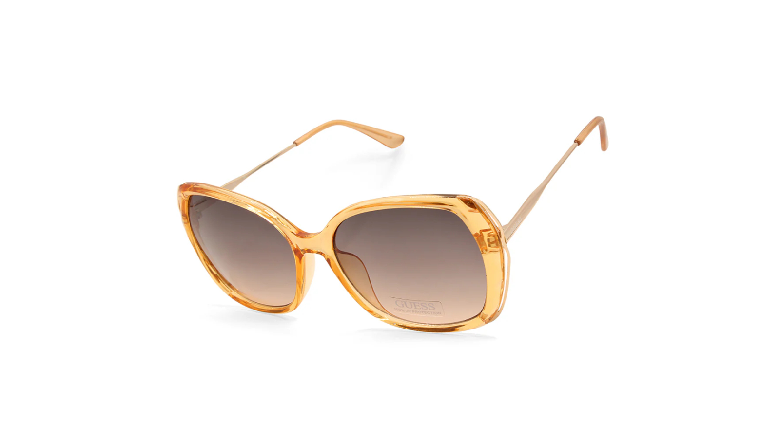 Guess Factory GF0396 57B Gradient Women's Sunglasses - Shiny Transparent Beige/Grey Smoke