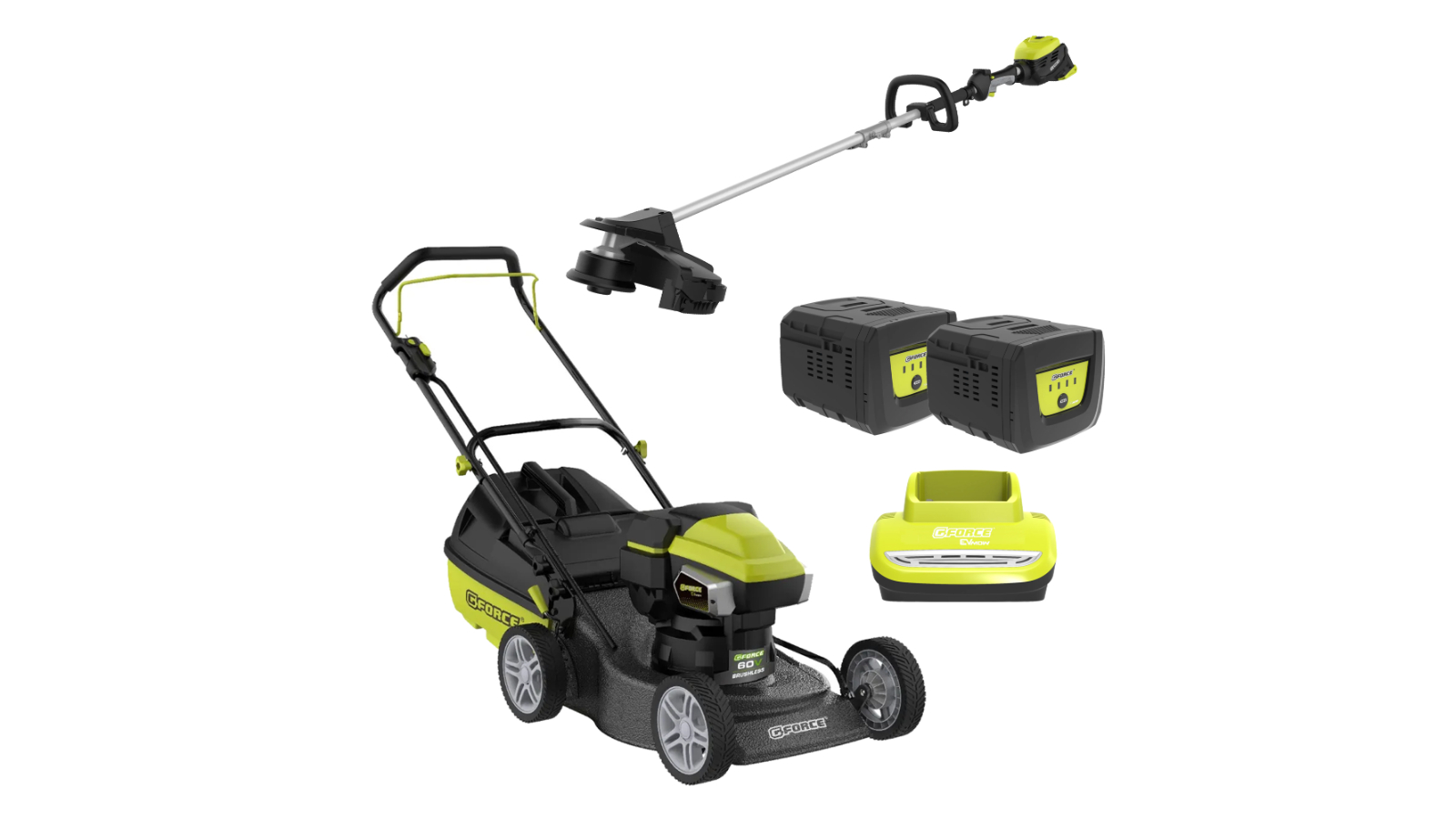 G-Force 60V Brushless Mower and Line Trimmer Combo Kit