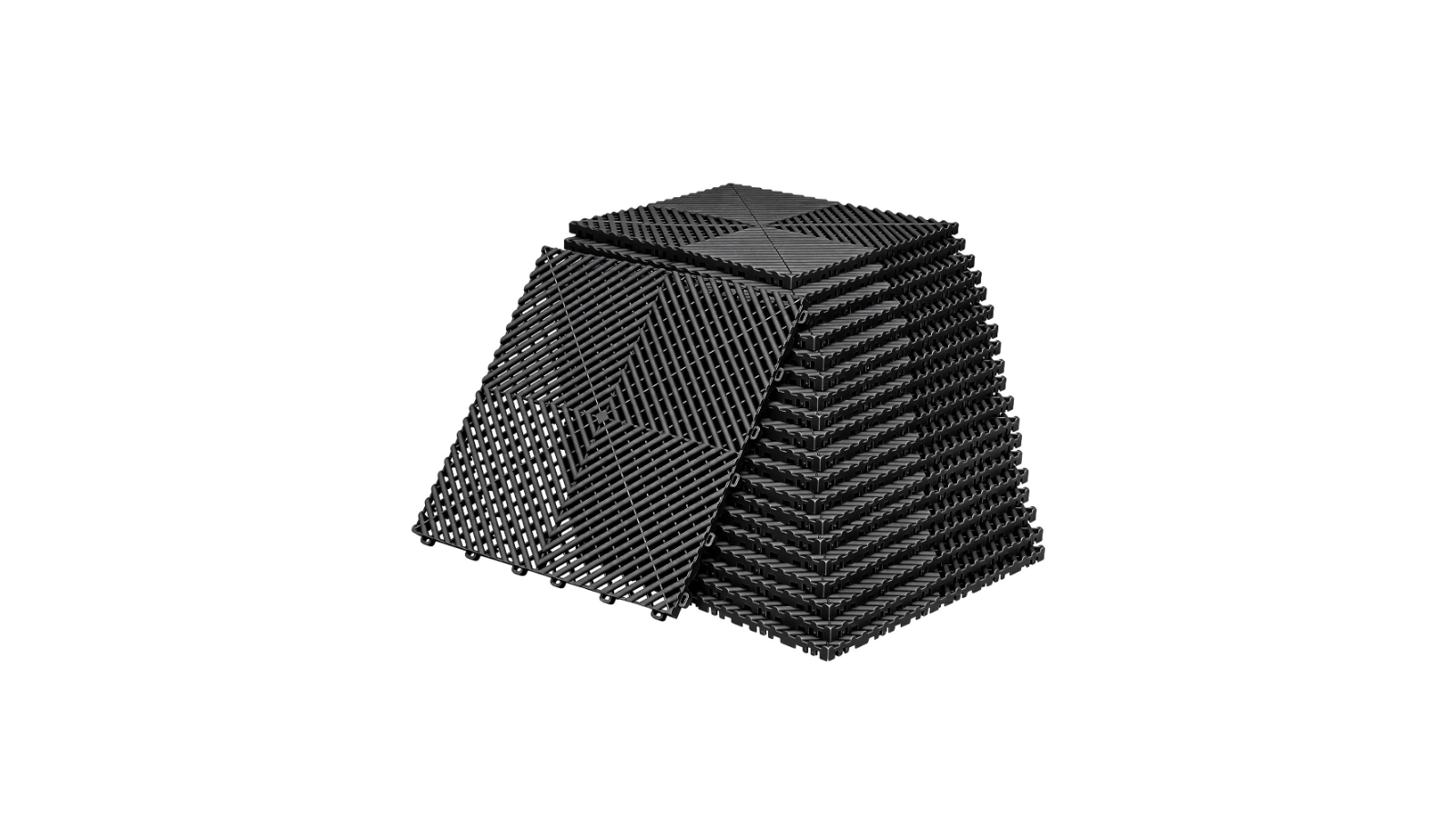 Giantz 20 Piece Non-Slip Interlocking Drainage Heavy-Duty Garage Floor Tile - Black