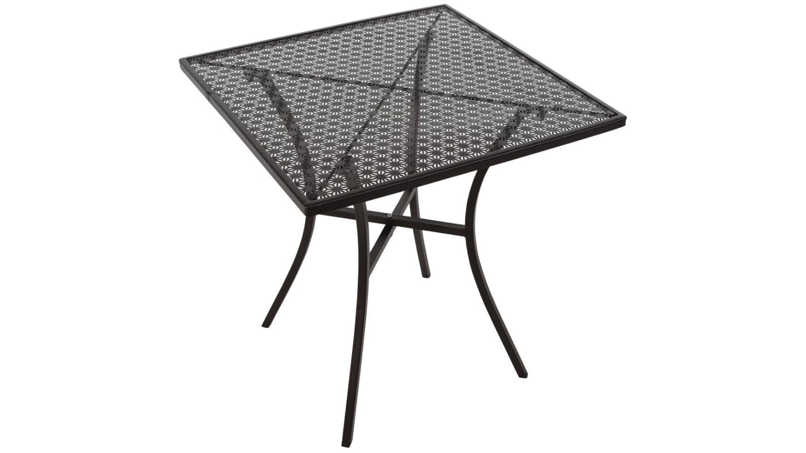 Bolero 70cm Black Steel Patterned Square Bistro Table