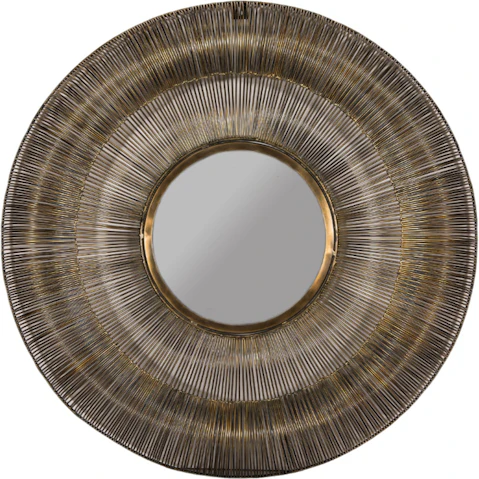 SSH Collection Wired 102cm Round Wall Mirror - Brass