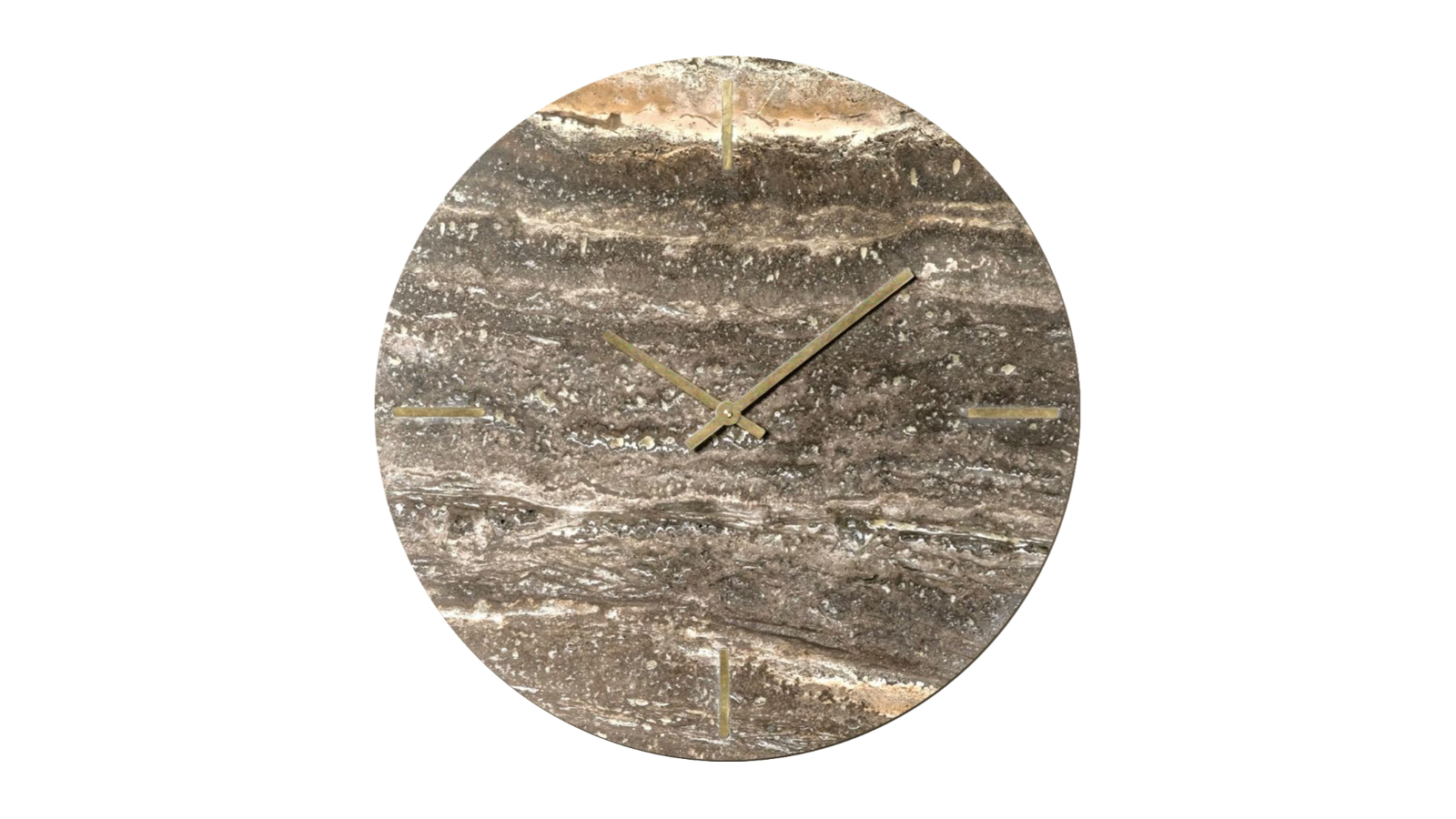 SSH Collection Tivoli Wide Travertine Wall Clock - 41cm