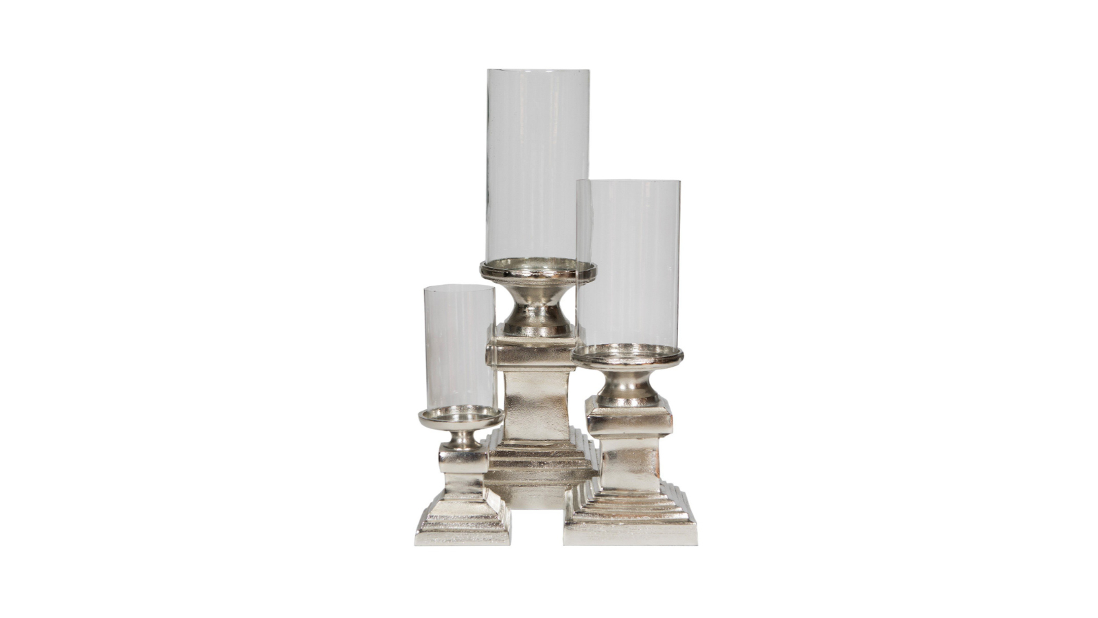 SSH Collection Lara 42cm Tall Hurricane Lamp - Nickel
