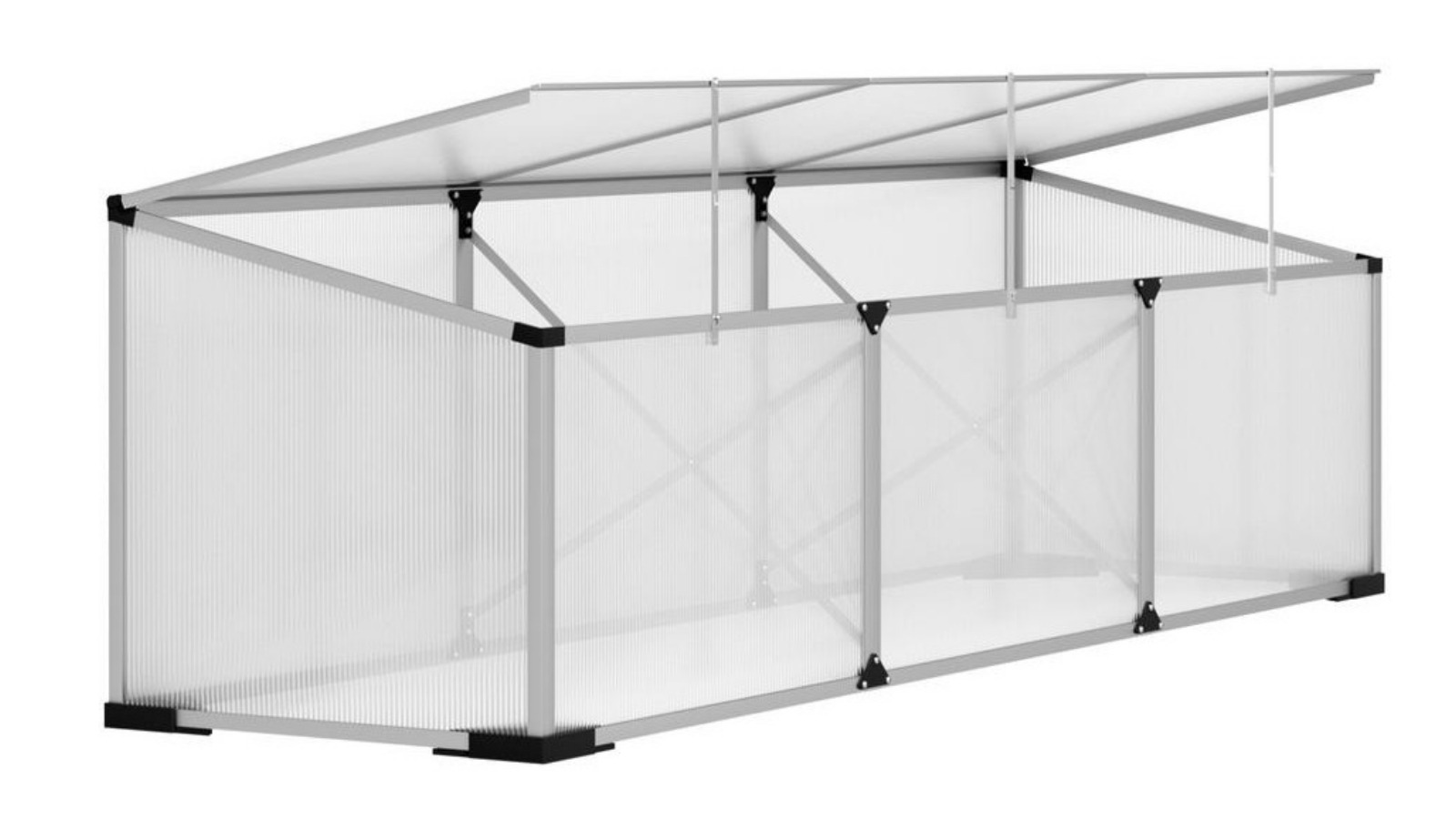Green Fingers Cold Frame Polycarbonate Greenhouse - 180 x 50 x 50cm