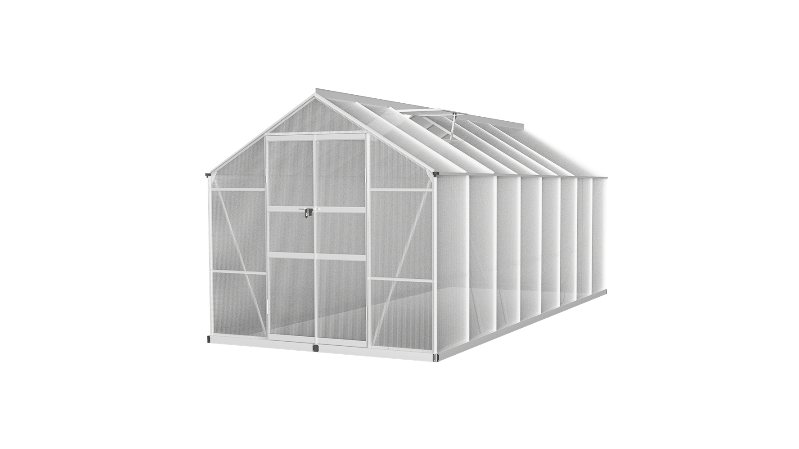 Greenfingers Aluminium Polycarbonate Greenhouse Garden Shed - 4.7 x 2.5metre