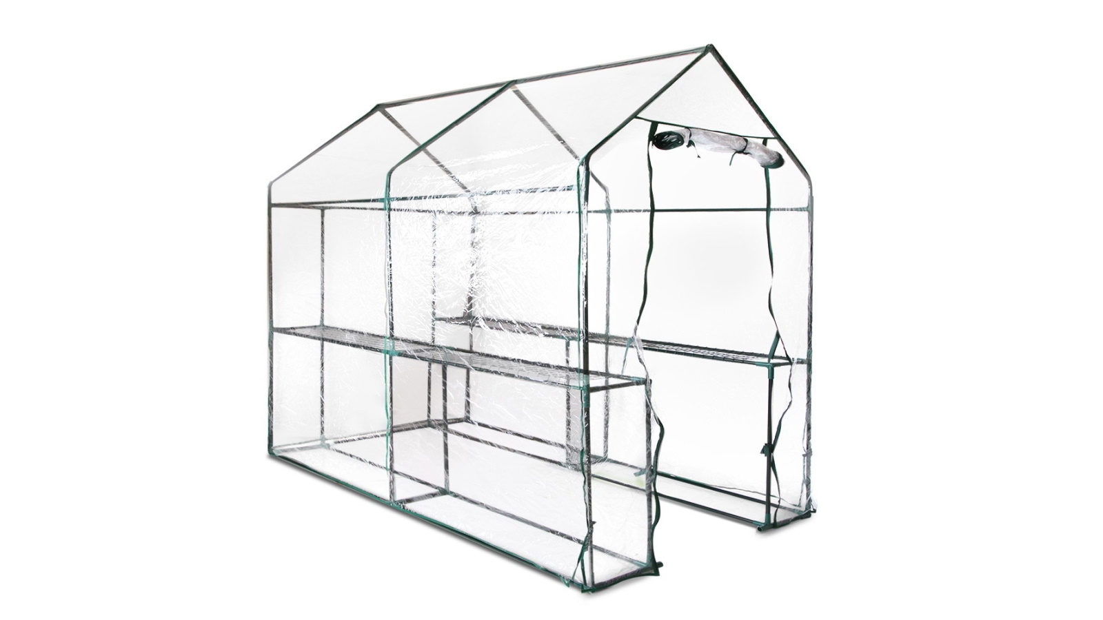 Green Fingers 1.9m x 1.2m Greenhouse - Clear