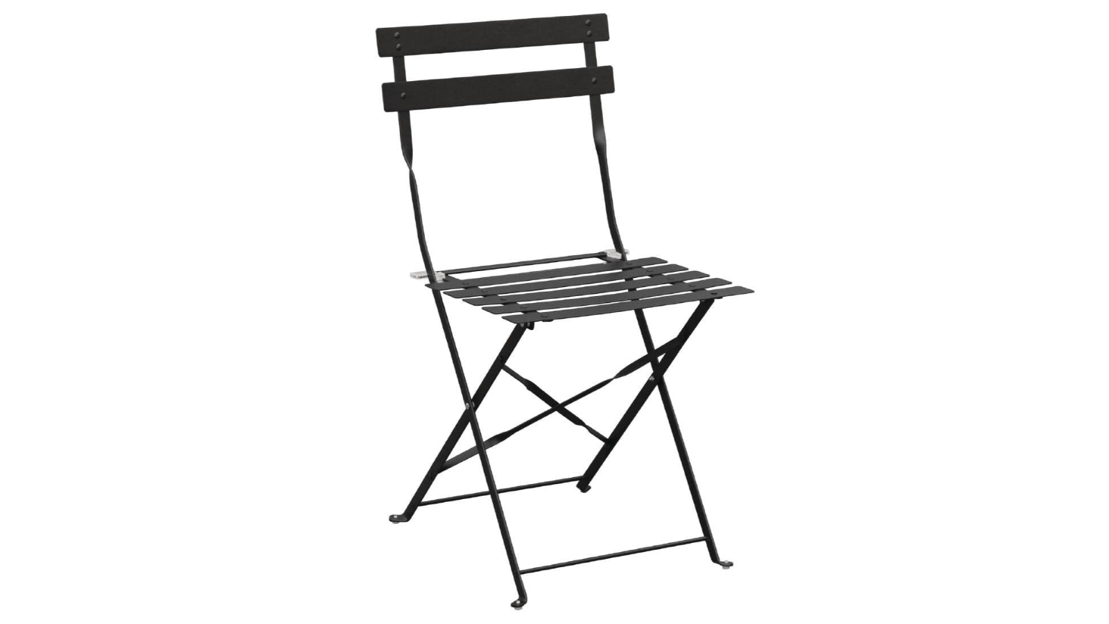Bolero Pack of 2 Black Pavement Style Steel Folding Cafe Chair