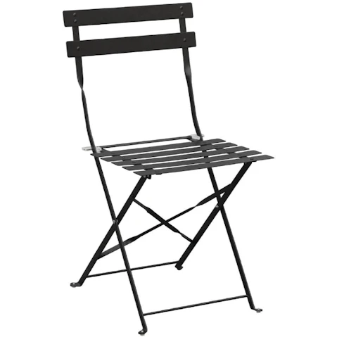 Bolero Pack of 2 Black Pavement Style Steel Folding Cafe Chair