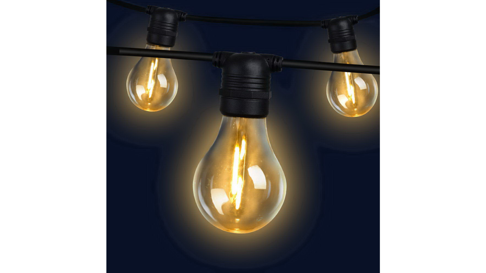 Jingle Jollys A19 Bulb 50m LED Festoon Lights Kit - Warm White
