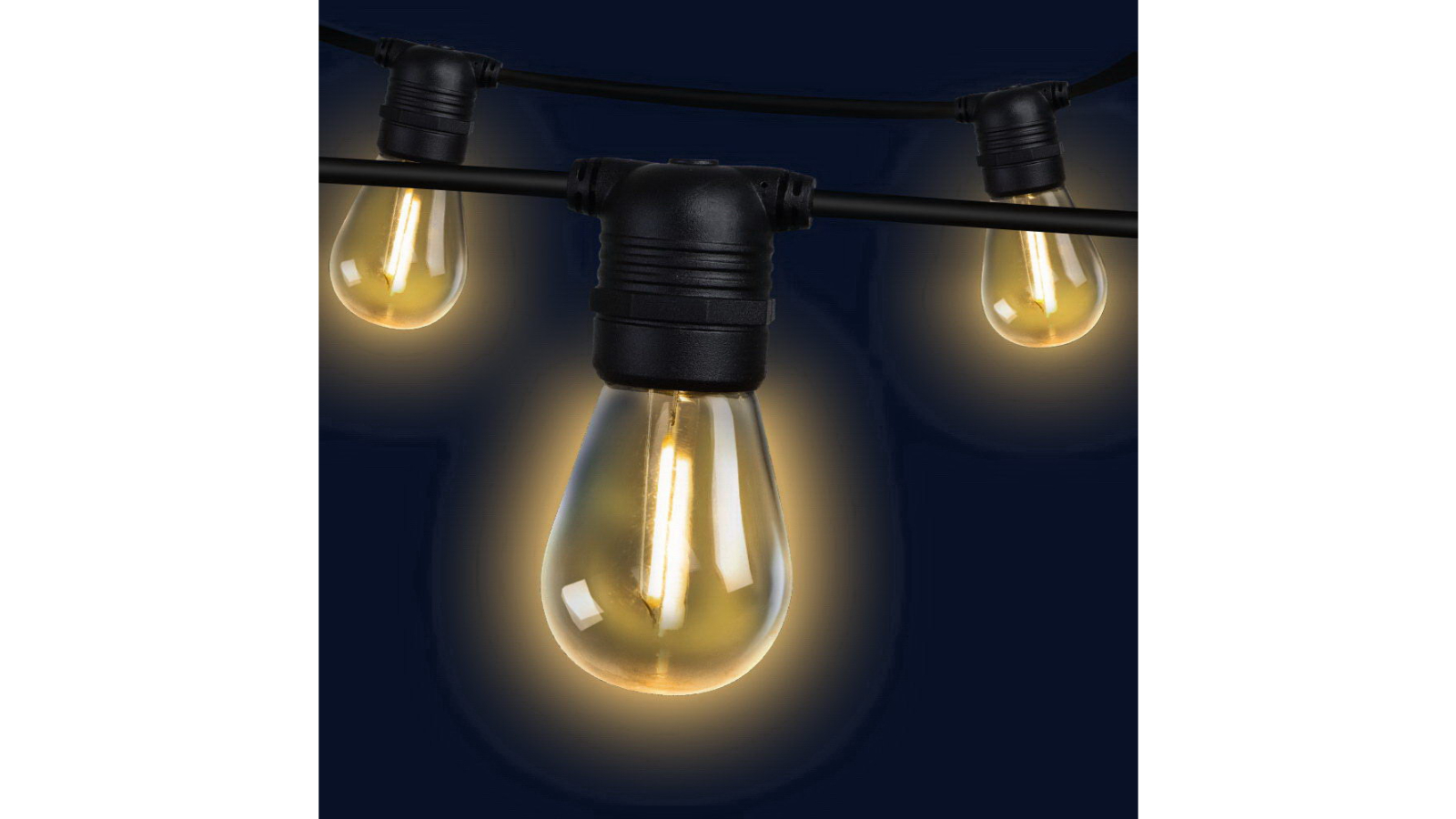 Jingle Jollys S14 Bulb 59m LED Festoon Lights Kit - Warm White