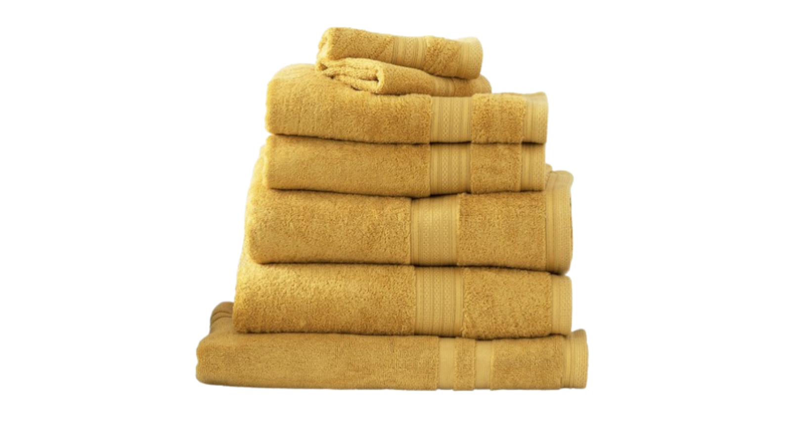 Renee Taylor 7 Piece Stella 650gsm Super Soft Bamboo Cotton Towel - Mustard