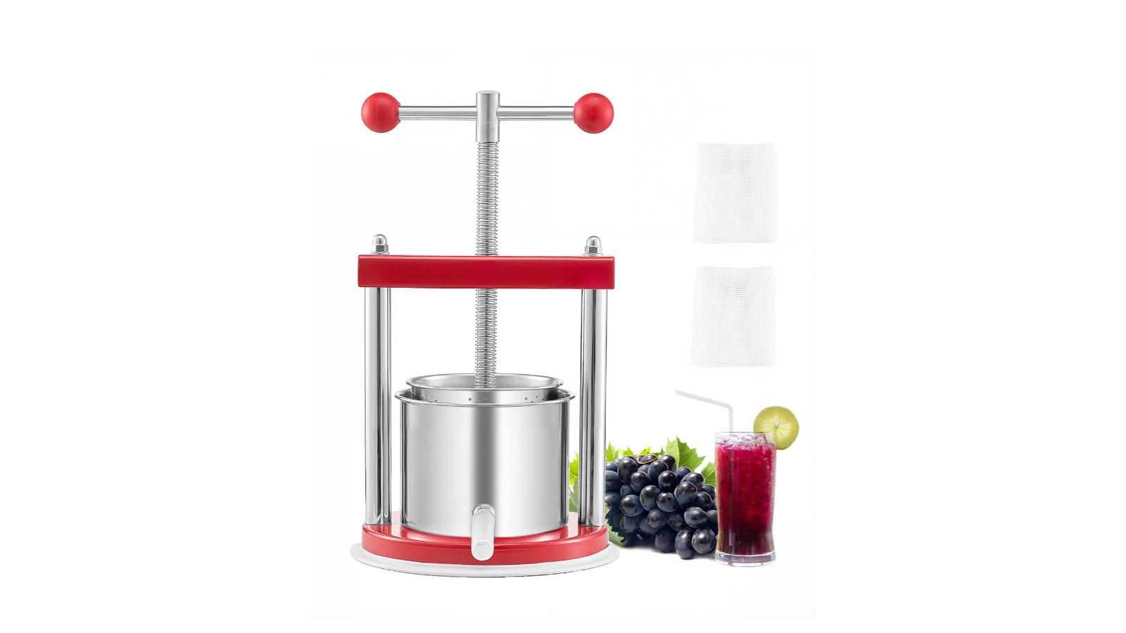 Vevor Manual Fruit Wine Press - 1.65L