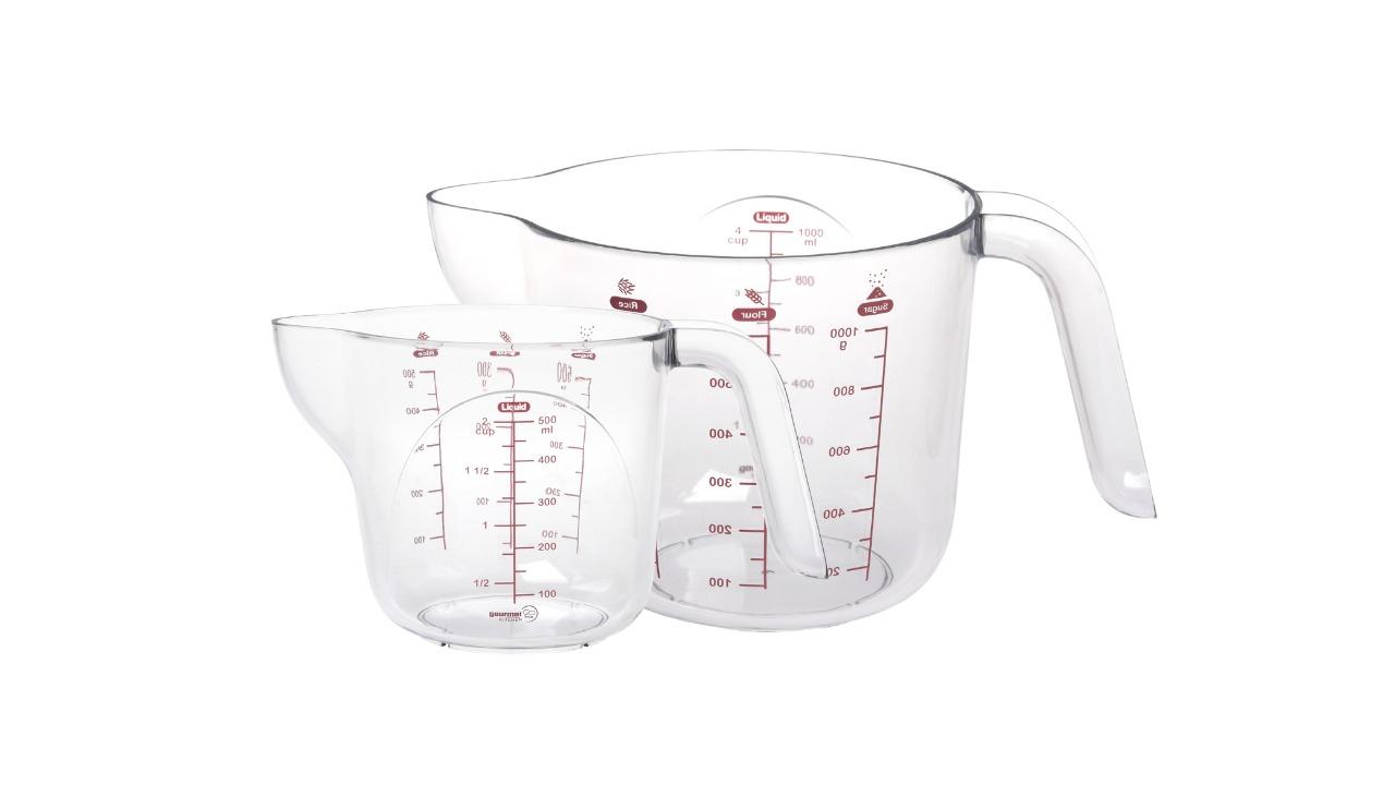Gourmet Kitchen 2 Piece Weight Conversion 500ml and 1000ml Measuring Cup