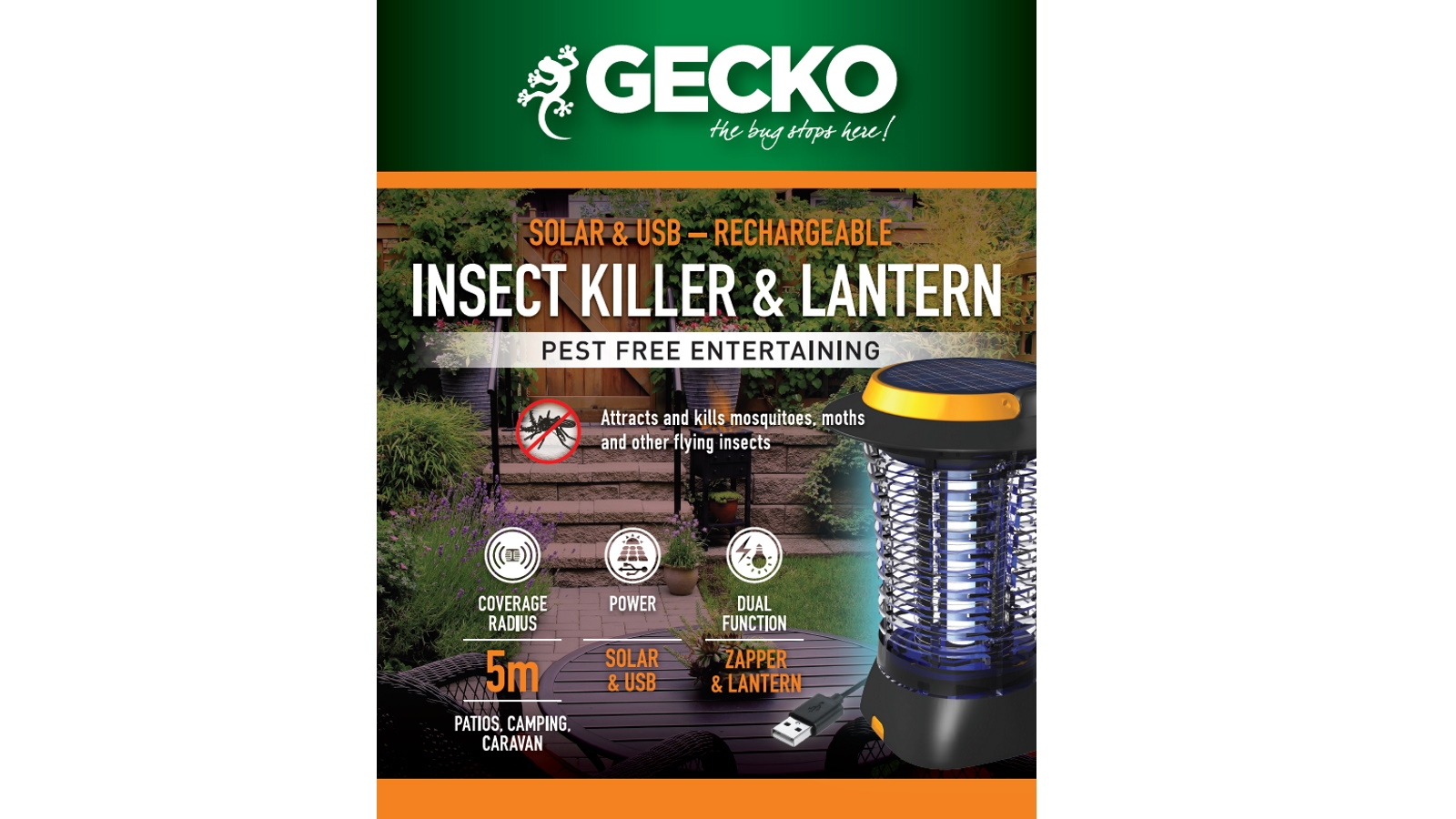 Gecko Cordless Zapper Lantern Harvey Norman