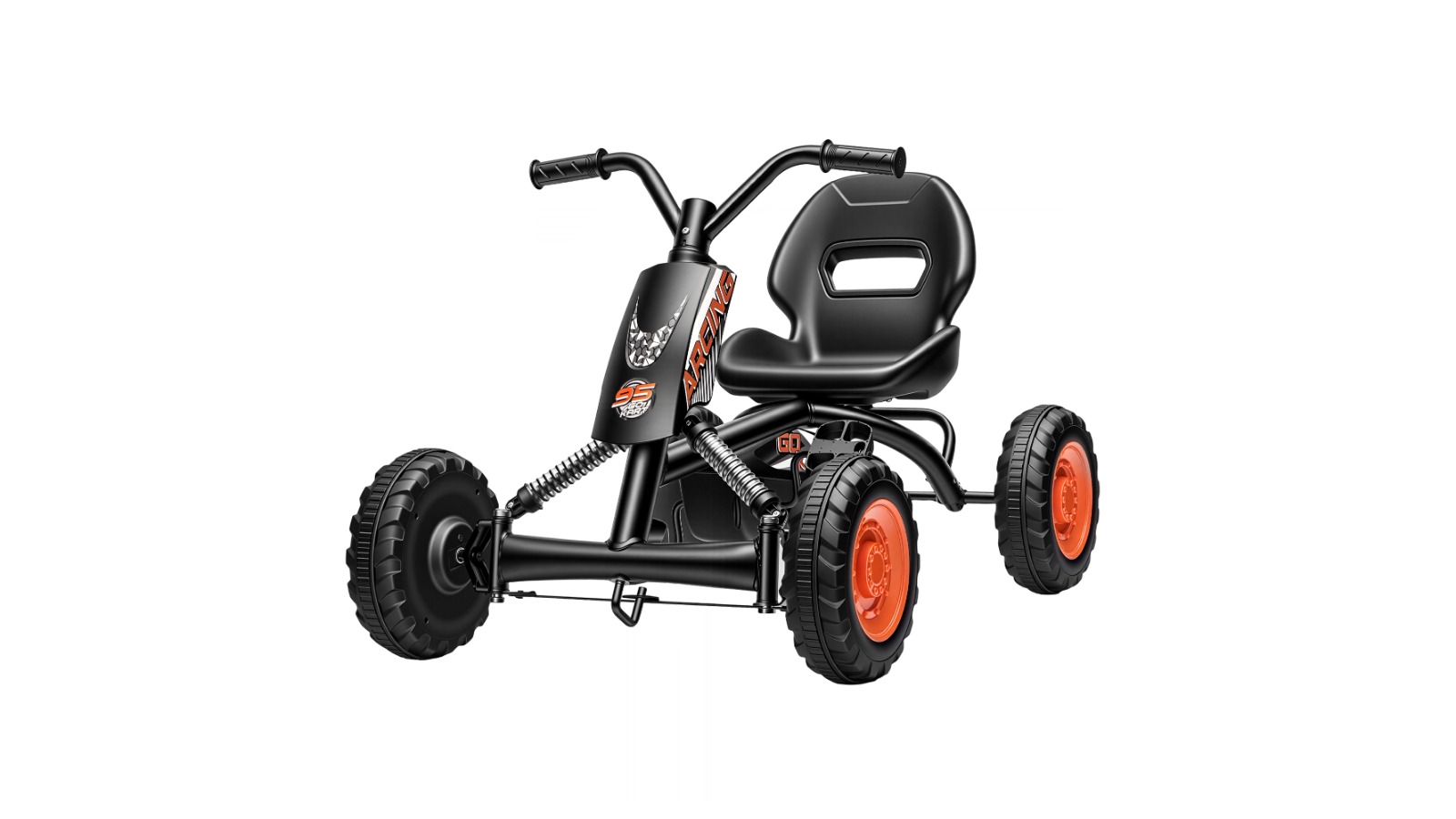 Rigo 84cm Kids Pedal Go Kart with Plastic Wheel - Black