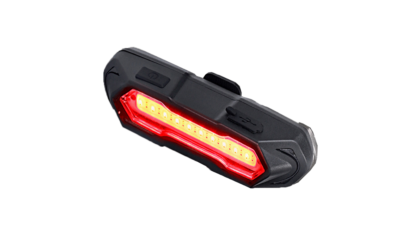 Sansai USB Rechargeable Bike Tail Light with 5 Red/White Mode - 9cm