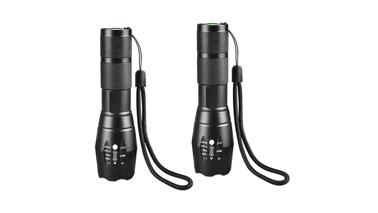 Sansai Pack of 2 Tactical Grade Ultra Bright Camping/Hiking Outdoor Battery LED Torch