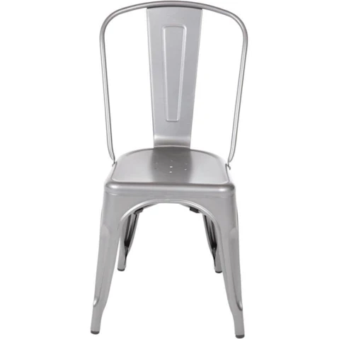 Bolero Pack of 4 Gun Metal Grey Steel Bistro Side Cafe Chair