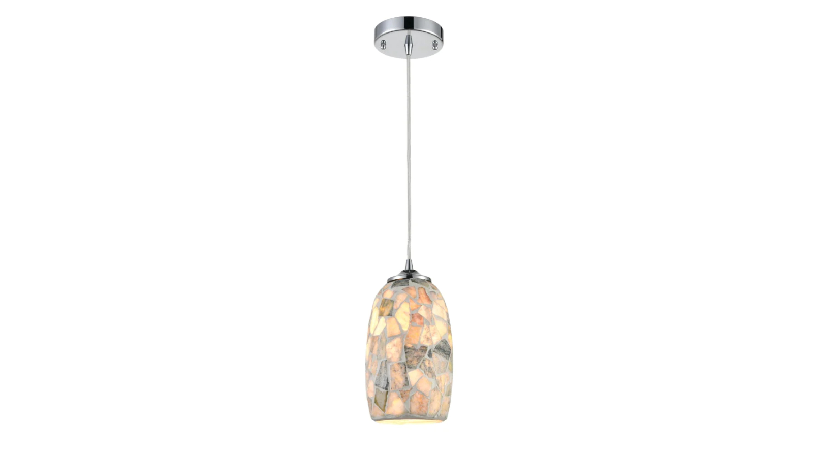 GLAZE Interior Hand Blown Light Stone Mosaic Ellipse Glass Pendant Light