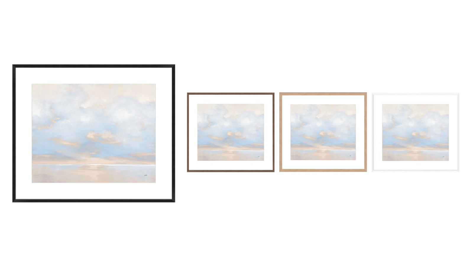 La Grolla Glint on the Horizon Blue Frame Wall Art