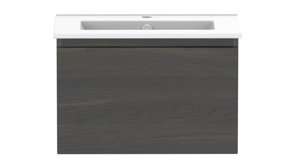 ADP Glacier Slim Lite Ensuite All-Drawer 600mm Wall Hung Vanity with Ceramic top