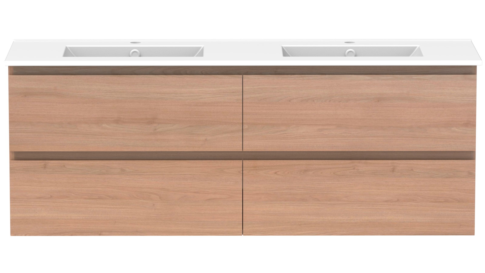 ADP Glacier Twin Lite All Drawers 1500mm Wall Hung Vanity with Double Bowl Ceramic top