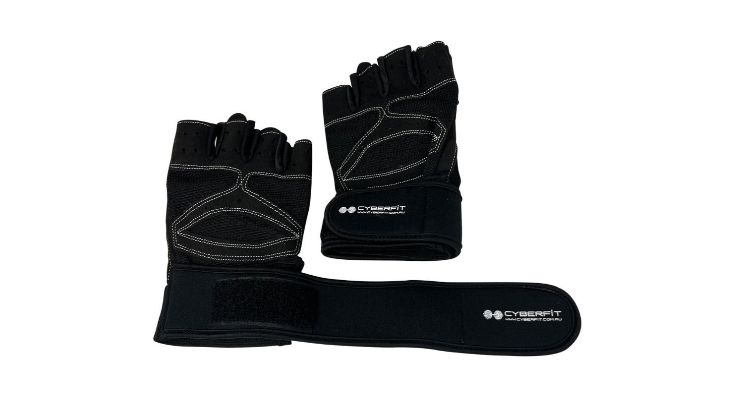 Cyberfit Elite Suede Gym Gloves with Wrist Cuff - Medium