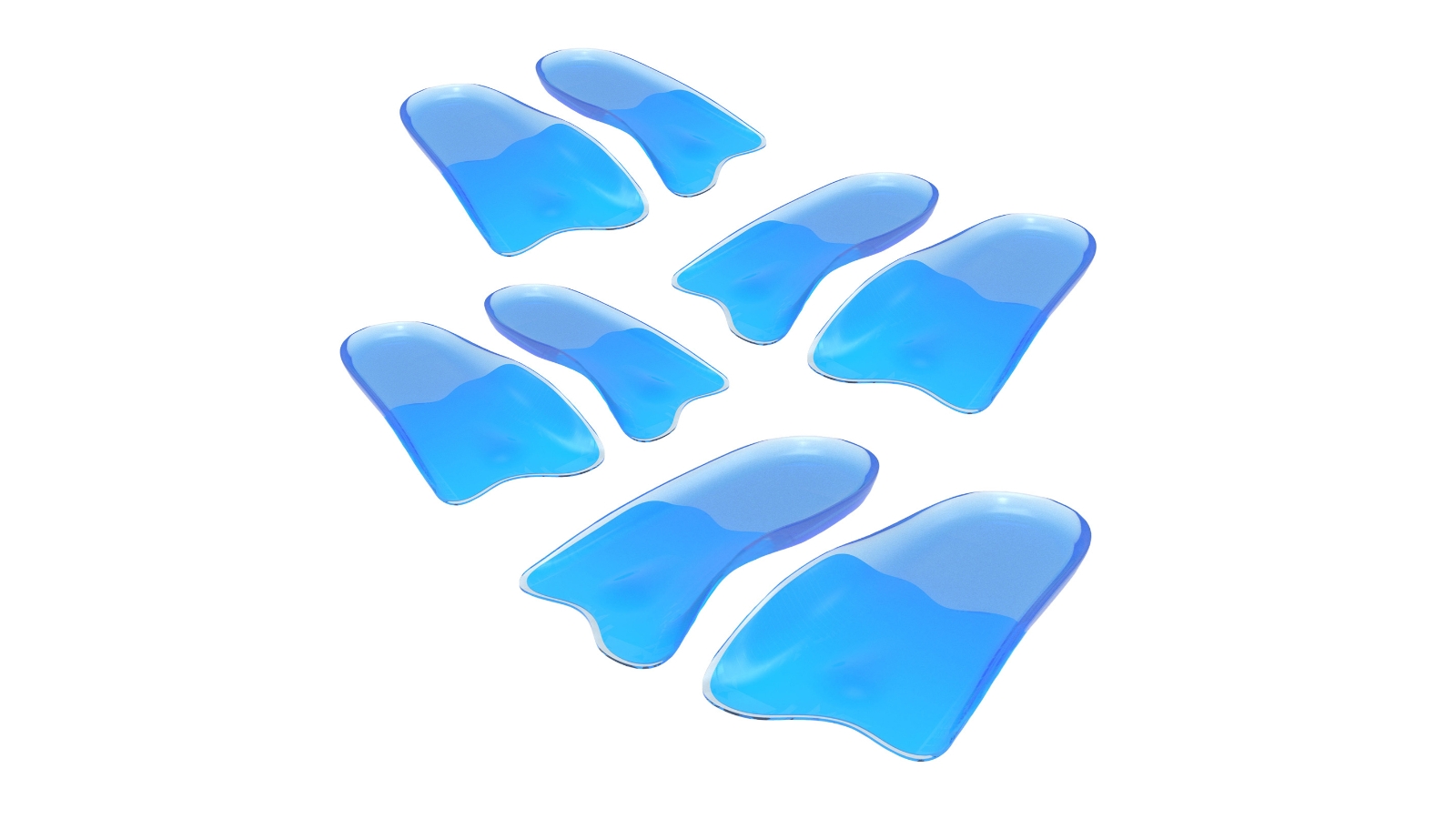 Bibal Gel Half Insoles Shoe Inserts 4 Piece - Large