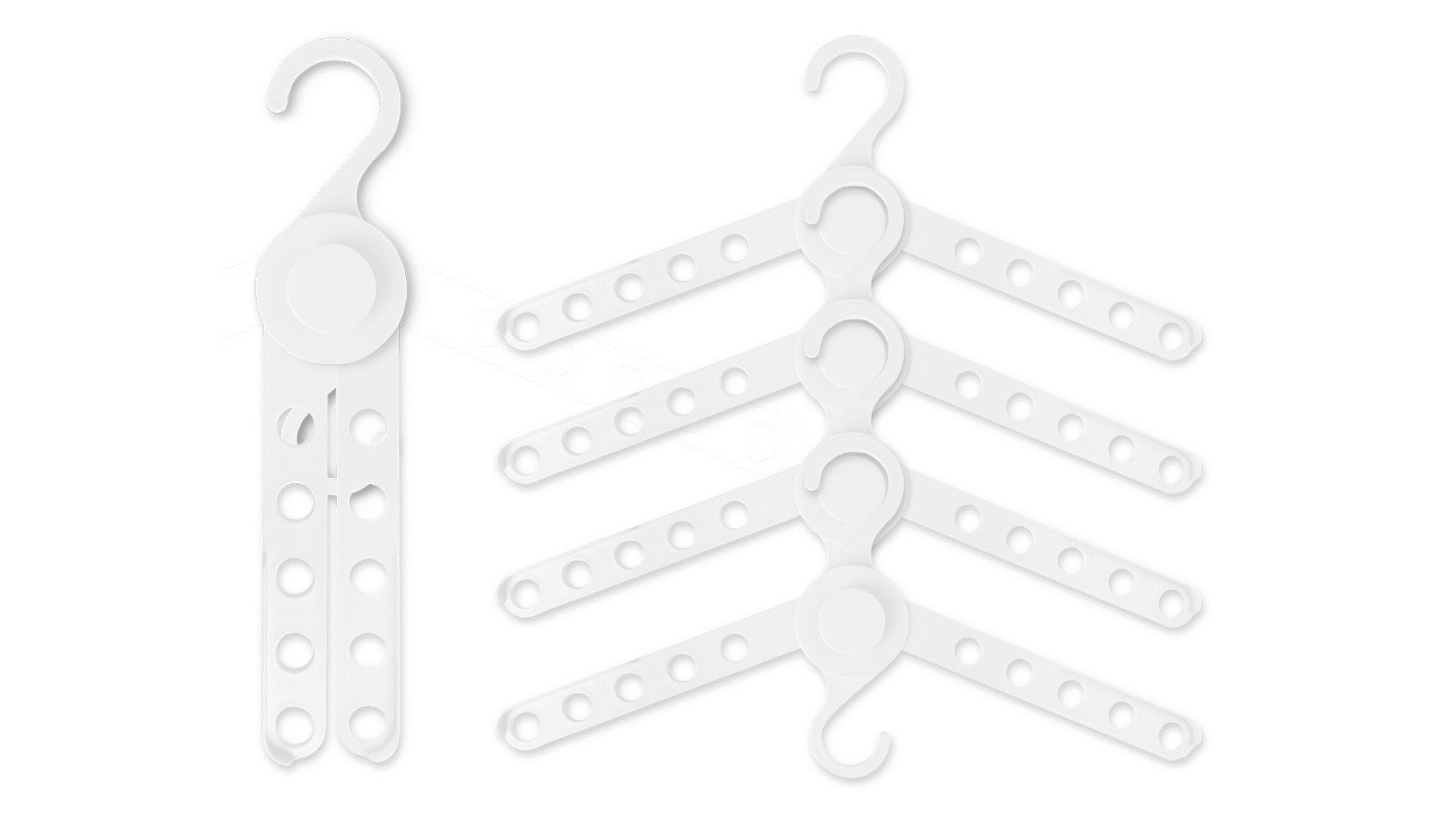 Wing 50x Plus Hanger Multiple Clothes Rack Organizer Foldable 10 Holes - White