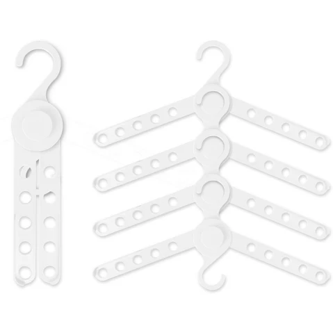 Wing 50x Plus Hanger Multiple Clothes Rack Organizer Foldable 10 Holes - White