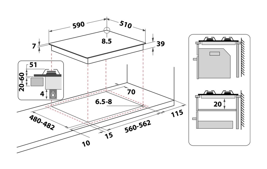 Whirlpool 600mm 4 Burner Gas Cooktop Stainless Steel Ixelium Harvey