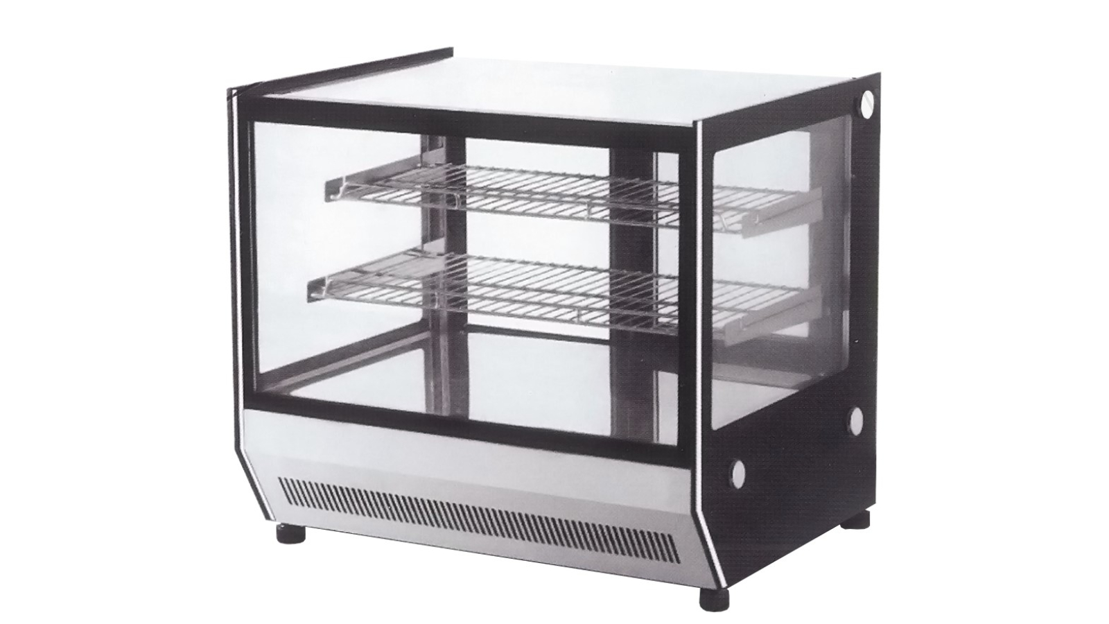 Bonvue Commercial Counter Top Square 2-Shelves Glass Food Display 