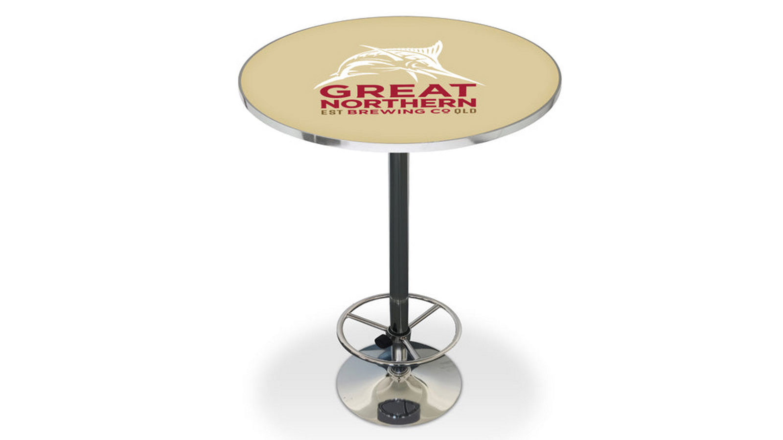 A Man & His Cave Great Northern Retro Bar Home Pub 70cm Round Table - Yellow