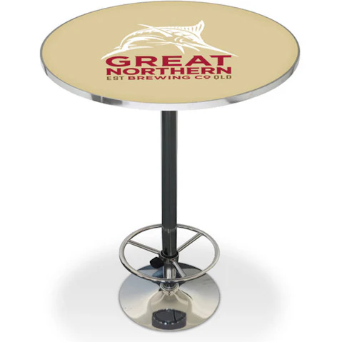 A Man & His Cave Great Northern Retro Bar Home Pub 70cm Round Table - Yellow